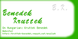 benedek kruttek business card